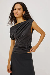 Rails Domnic Off Shoulder Top - Ash-Hand In Pocket