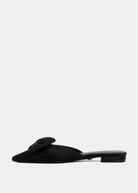 Shu Shop Dorothy Flat Bow Mule-Black-Hand In Pocket