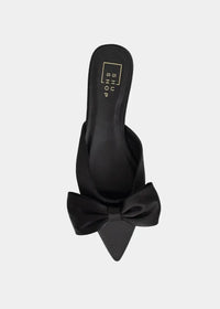 Shu Shop Dorothy Flat Bow Mule-Black-Hand In Pocket