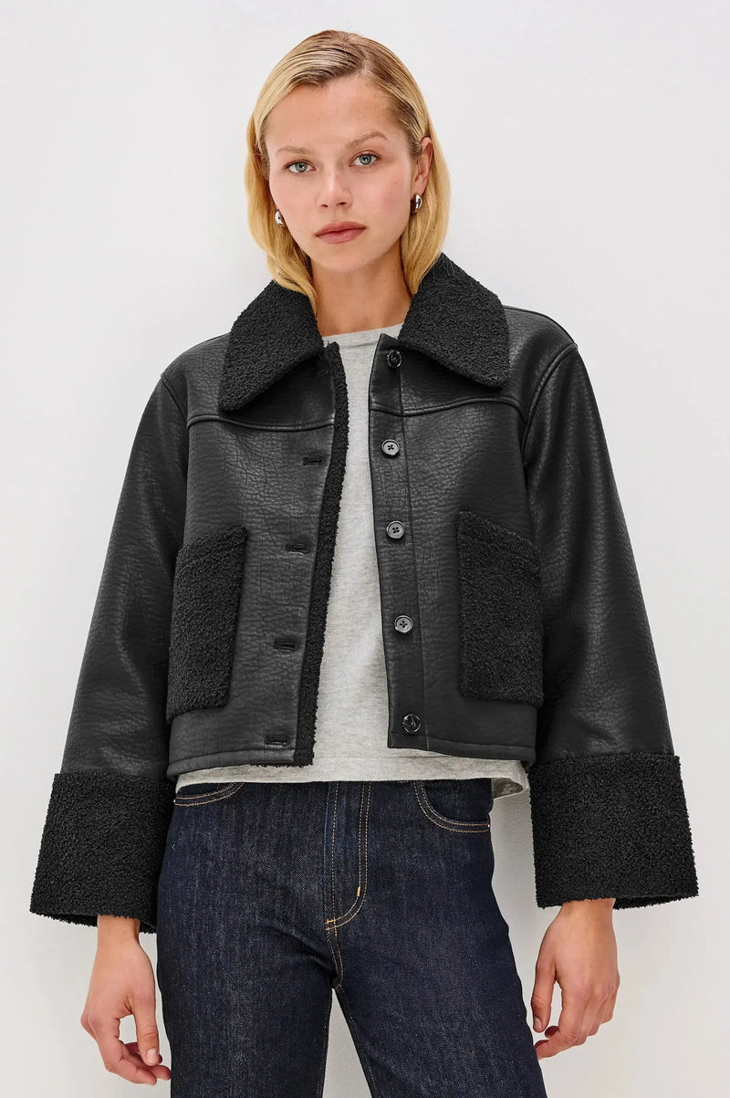 Rails Dria Jacket- Black Sherling-Hand In Pocket
