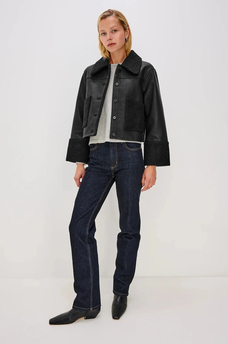 Rails Dria Jacket- Black Sherling-Hand In Pocket
