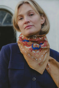 Delphine Flower Scarf Bandana - Camel-Hand In Pocket