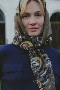 Delphine Flower Scarf Bandana - Army-Hand In Pocket