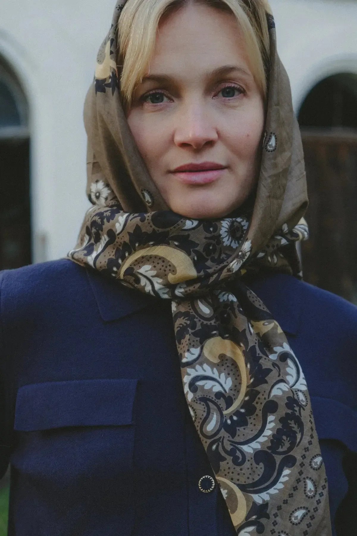 Delphine Flower Scarf Bandana - Army-Hand In Pocket