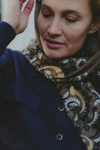 Delphine Flower Scarf Bandana - Army-Hand In Pocket