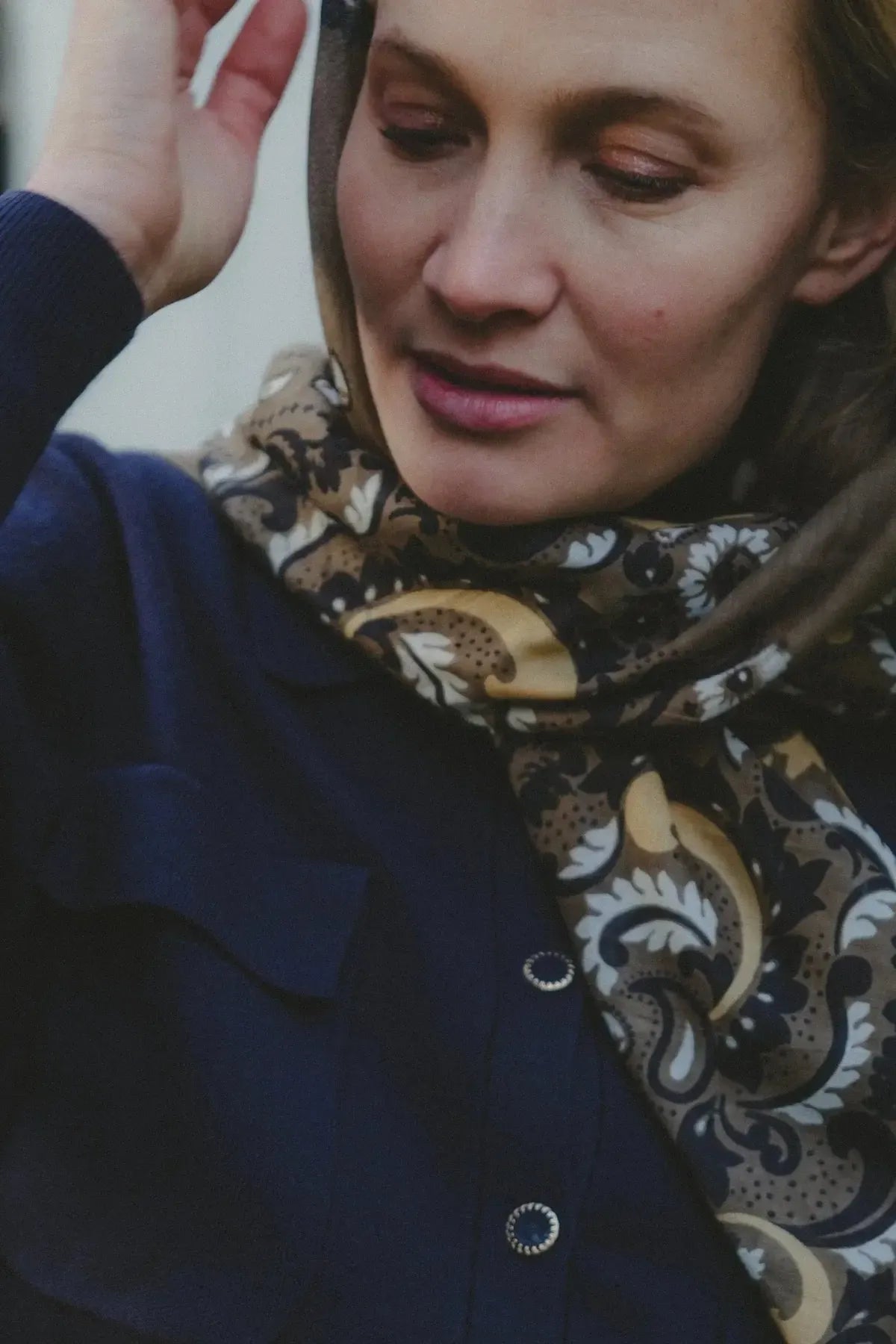 Delphine Flower Scarf Bandana - Army-Hand In Pocket