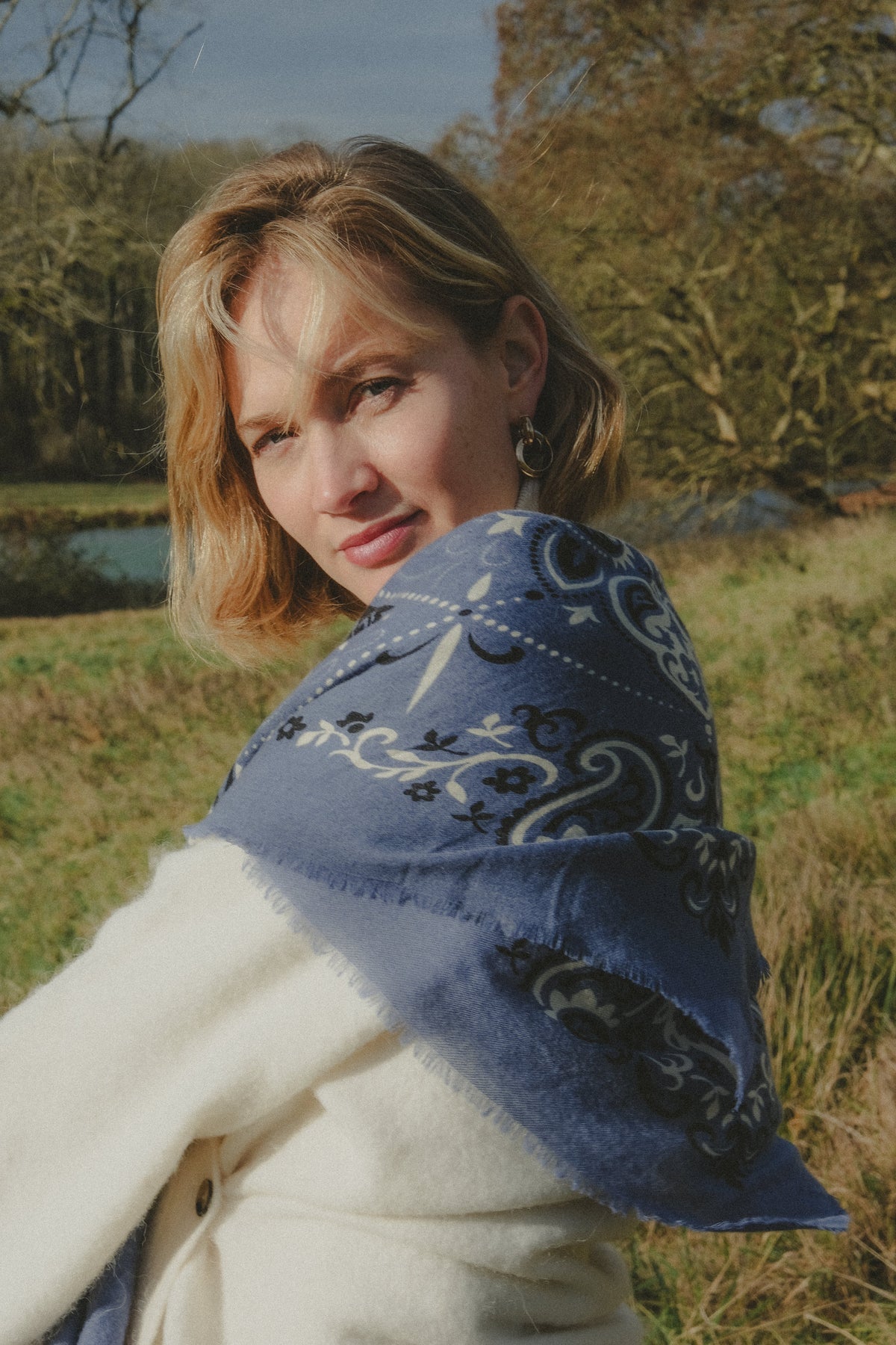 Colette Scarf Bandana - Blue Granit-Hand In Pocket