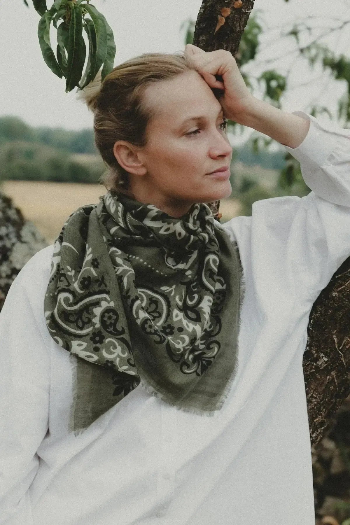 Colette Scarf Bandana - Khaki-Hand In Pocket