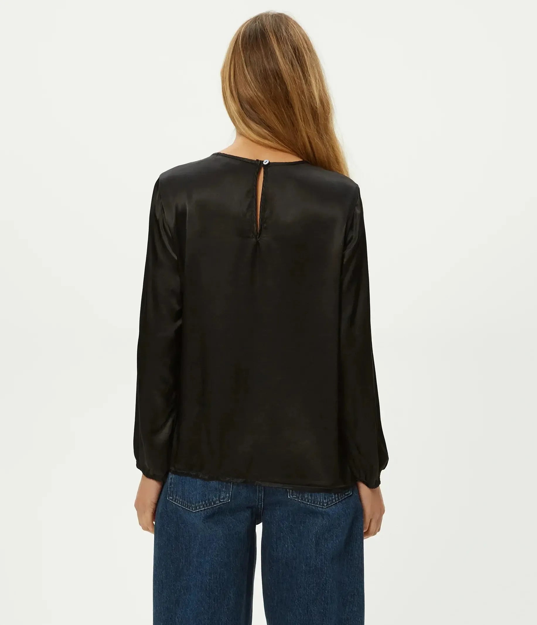 Michael Stars Lali Crew Neck Blouse - Black-Hand In Pocket