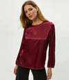 Michael Stars Lali Crew Neck Blouse - Garnet