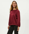 Michael Stars Lali Crew Neck Blouse - Garnet