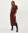 Michael Stars Karter SS Midi Dress-Espresso