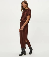 Michael Stars Karter SS Midi Dress-Espresso