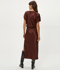 Michael Stars Karter SS Midi Dress-Espresso