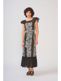 DRA Stormi Dress- Black/ White Petal-Hand In Pocket