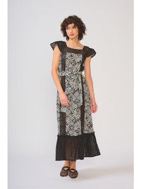 DRA Stormi Dress- Black/ White Petal-Hand In Pocket