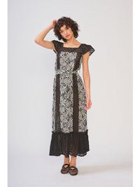 DRA Stormi Dress- Black/ White Petal-Hand In Pocket