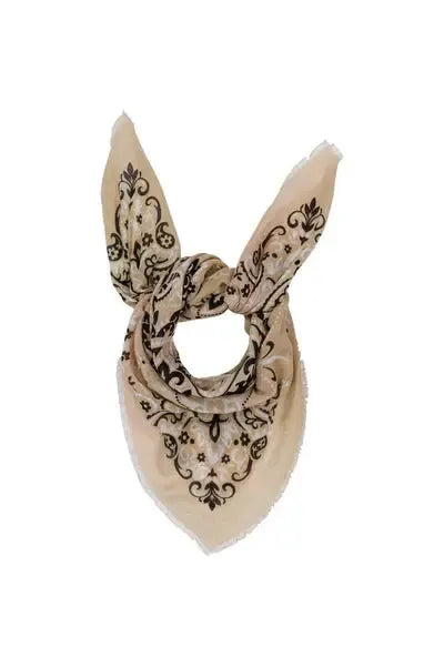 Wisteria Scarf Bandana - Beige-Hand In Pocket