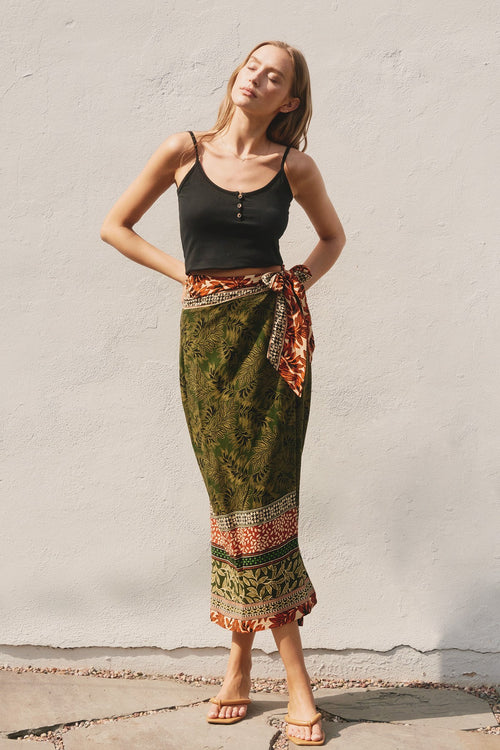 Rustic Ibiza Wrap Skirt ***FINAL SALE***-Hand In Pocket
