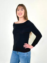 Bobi Off Shoulder Top - Black-Hand In Pocket