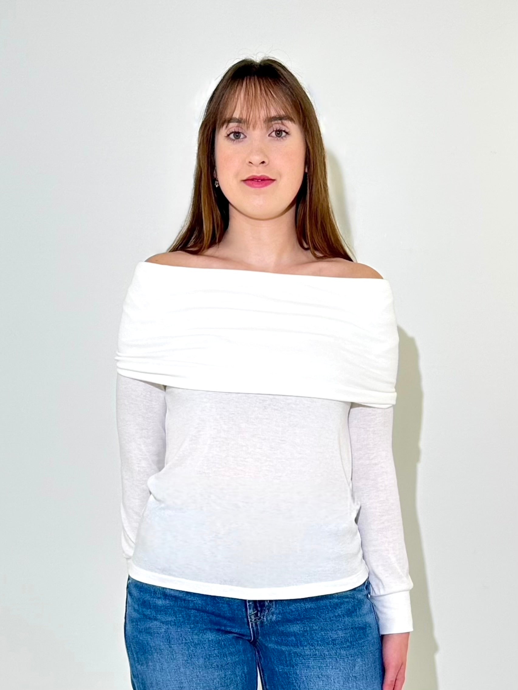 Bobi Off Shoulder Top - White-Hand In Pocket