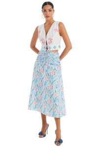 Allison Embroidered Genevieve Vest- White-Hand In Pocket