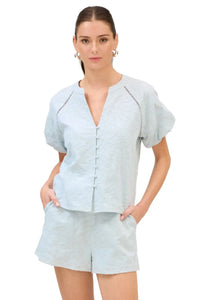 Allison Josephine Top - Powder Blue-Hand In Pocket
