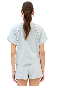 Allison Josephine Top - Powder Blue-Hand In Pocket