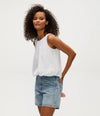 Michael Stars Hazel Bubble Top- White-Hand In Pocket