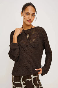 Rails Evangeline Top - Espresso-Hand In Pocket