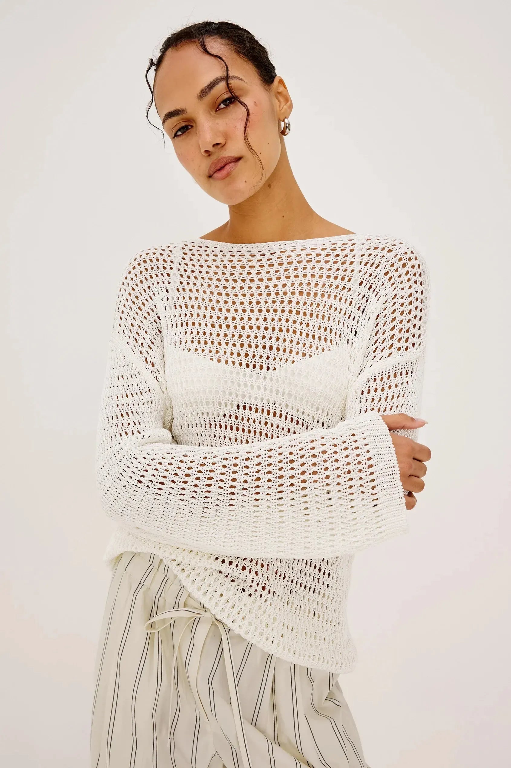 Rails Evangeline Sweater - Ivory-Hand In Pocket