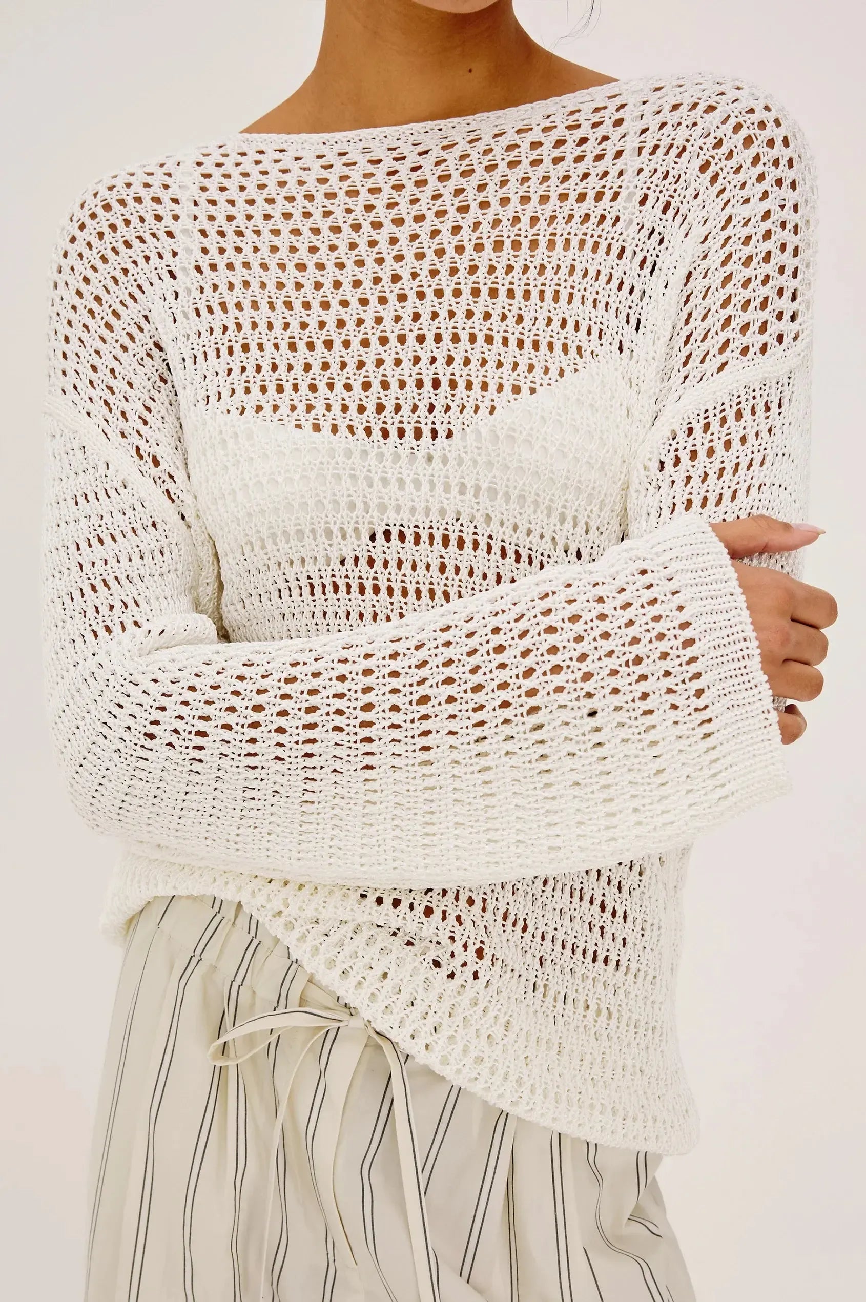 Rails Evangeline Sweater - Ivory-Hand In Pocket