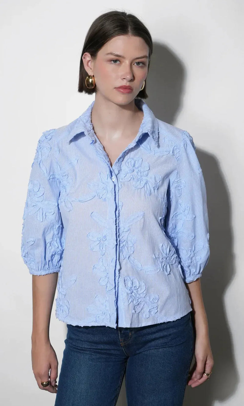 Greylin Eleanor Blouse - Blue-Hand In Pocket