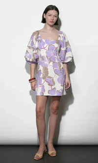 Greylin Emery Mini Dress - Cream/Lilac-Hand In Pocket