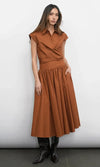 Greylin Eloise Wrap Front Top- Camel