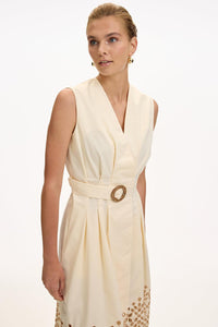 Exquise Mackenzie Dress- Cream-Hand In Pocket