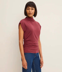 Michael Stars Mina Power Shoulder Top - Port Royale-Hand In Pocket