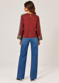 THML Anya Satin Top - Burgundy