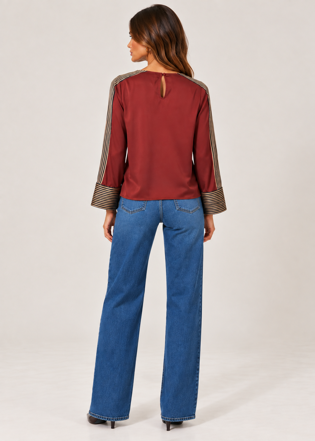 THML Anya Satin Top - Burgundy