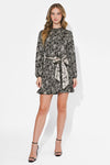 Adelyn Rae Sasha Pleated Mini Dress - Black/Cream-Hand In Pocket