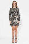 Adelyn Rae Sasha Pleated Mini Dress - Black/Cream-Hand In Pocket
