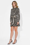 Adelyn Rae Sasha Pleated Mini Dress - Black/Cream-Hand In Pocket