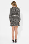 Adelyn Rae Sasha Pleated Mini Dress - Black/Cream-Hand In Pocket