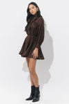 Adelyn Rae Daphne Bow Mini Dress - Chocolate Brown-Hand In Pocket