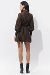 Adelyn Rae Daphne Bow Mini Dress - Chocolate Brown-Hand In Pocket