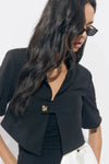 Adelyn Rae Lanis Short Overlay Jacket- Black