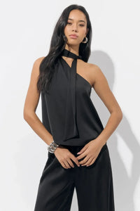 Adelyn Rae Lisette Scarf Top- Black