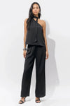 Adelyn Rae Lisette Scarf Top- Black