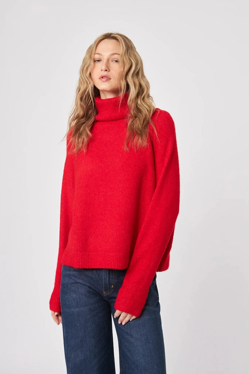 John & Jenn Emmett Turtleneck- Rouge-Hand In Pocket