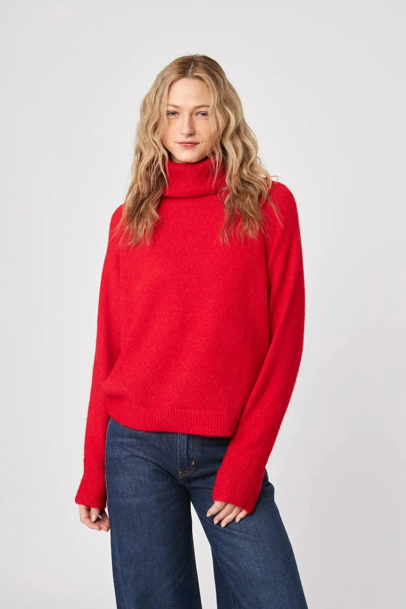 John & Jenn Emmett Turtleneck- Rouge-Hand In Pocket